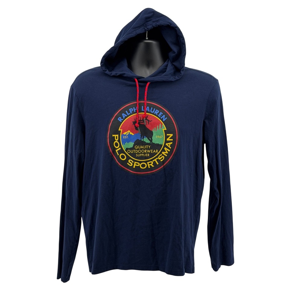 Polo Ralph Lauren Hoodie Mens M Polo Sportsman Graphic Long Sleeve T-Shirt